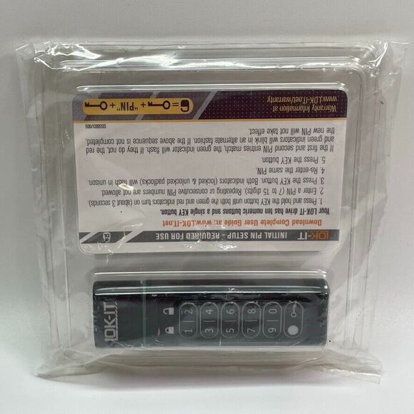 Lok-it Secure 4GB Flash Drive (256-bit AES Encryption;‎ FIPS 140-2 Level 3) - Picture 2 of 3